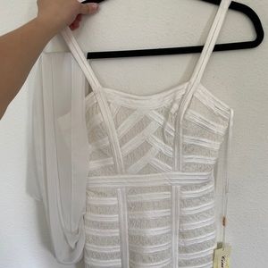 White mini cocktail dress
